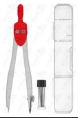 Renkli Metal Pergel 1 Adet Teknik Çizim Pergeli Matematik Geometri Pergel Yedek Uçlu Plastik Kutulu thumbnail 1