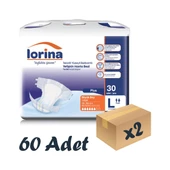 Tekstil Yüzeyli Bel Bantlı Yetişkin Hasta Bezi Large 30'Lu 2 Paket 60 Adet thumbnail 1