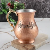 DMT COPPER HOME Gaziantep Bakırdan El Dövmesi Tombul İSİMLİ kupa bardak HEDİYELİK İSME ÖZEL(kalaylı) thumbnail 1