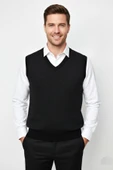 Erkek V Yaka Süveter  Çelik Örgü Regular Kalıp BGL-ST04840 thumbnail 3