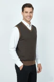 Erkek V Yaka Süveter  Çelik Örgü Regular Kalıp BGL-ST04840 thumbnail 11