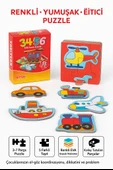 Taşıtlar EVA Köpük Puzzle Seti – 3-7 Parçalı 5 Farklı Araçlı Eğitici Zeka Oyunu thumbnail 2