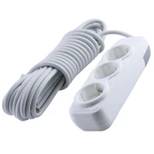 10 Metre Grup Priz 3'lü Anahtarsız Topraklı Seyyar Ara Kablolu Uzatma Kablolusu Üçlü Piriz thumbnail 4