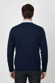 Erkek V Yaka Triko Kazak Çelik Örgü Regular Kalıp BGL-ST04838 thumbnail 12