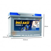 İnci Formul A Taurus 12 V 72 Ah 700 CCA EN Akü - 2