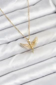 316L Çelik Zincir Gold Renk Melek Model Kadın Kolye - TJ-BKO10621 thumbnail 1