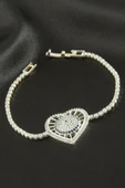 Kalp Zirkon Taşlı Çocuk Bileklik 16 cm thumbnail 1