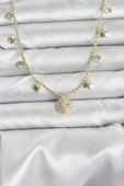 Pirinç Gold Renk Zirkon Taşlı Kutup Yıldızı Model Kadın Kolye - TJ-BKO10647 thumbnail 1