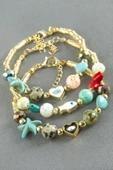 Karışık Turkuaz Taşlı Mineli Bileklik thumbnail 3
