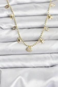 Pirinç Gold Renk Zirkon Taşlı Deniz Kabuğu Model Kadın Kolye - TJ-BKO10646 thumbnail 1