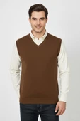 Erkek V Yaka Süveter  Çelik Örgü Regular Kalıp BGL-ST04839 thumbnail 2