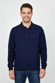 Erkek Polo Yaka Cepli Selanik Sweatshirt Regular Kalıp BGL-ST04923 thumbnail 3