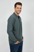 Erkek Polo Yaka Cepli Selanik Sweatshirt Regular Kalıp BGL-ST04923 thumbnail 7