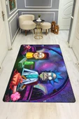 Parlak Kadife Kumaş Dijital Baskı Dot Kaymaz Tabanlı Çocuk ve Genç Odası Halısı H0467 RENKLİ 100 X 200 thumbnail 2