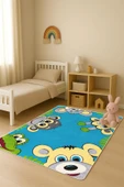 Parlak Kadife Kumaş Dijital Baskı Dot Kaymaz Tabanlı Çocuk ve Genç Odası Halısı H1134 RENKLİ 160 X 230 thumbnail 1