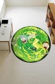 Rick & Morty Figürlü Yuvarlak Dijital Baskı Kaymaz Tabanlı Çocuk ve Genç Odası Halısı H0384 Renkli 120 X 120 thumbnail 1