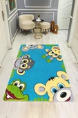 Parlak Kadife Kumaş Dijital Baskı Dot Kaymaz Tabanlı Çocuk ve Genç Odası Halısı H1134 RENKLİ 200 X 300 thumbnail 2