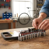 Profesyonel 1/4'' 6 Köşe 27 Parça Lokma Anahtar Seti Kompakt Dayanıklı Taşınabilir Alet Seti thumbnail 4