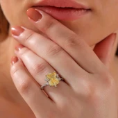 Gümüş Sarı Zirkon Taşlı Kadın Yüzük thumbnail 2