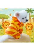 CAZEO Köpek Kışlık Kapüşonlu Tulum Kostüm – Turuncu – M Beden - Aslan thumbnail 2