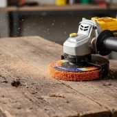 Turuncu 115 mm Parlatma Diski Ahşap Metal Döküm Yüzeyler İçin Pas Boya Sökücü Flap Disk thumbnail 3