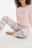 Bravie Luxury Thermal Sweet Winter Geyik Desenli Kadın Polar Kışlık Pijama Takımı – 42054 - 4