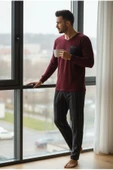 Bravie Luxury Thermal Erkek Pijama Takımı 9732 Bordo - 5
