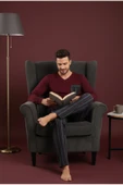 Bravie Luxury Thermal Erkek Pijama Takımı 9732 Bordo - 4