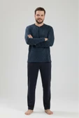 Bravie Erkek Büyük Beden Pijama Takımı 9751 Lacivert - 3