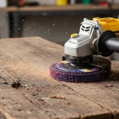 Mor 115 mm Parlatma Diski Döküm Metal Ahşap Yüzeyler İçin Pas Boya Sökücü Flap Disk thumbnail 5