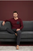Bravie Luxury Thermal Erkek Pijama Takımı 9732 Bordo - 3