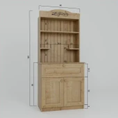 Lucas 2 Kapaklı Çekmeceli Kahve Köşesi ve Çok Amaçlı Mutfak Dolabı - Safir Meşe thumbnail 7