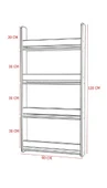 Montessori 4 Raflı Mdf Çocuk Kitaplığı 120x60 Cm  Safir Meşe thumbnail 3