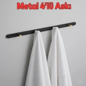 Metal 4'lü Birleşik Portmanto Vestiyer Anahtarlık Askısı Duvar Monteli Vidalı Elbise Asma Siyah Gold thumbnail 1