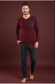 Bravie Luxury Thermal Erkek Pijama Takımı 9732 Bordo - 1