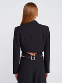 60760 DİLVİN TOKA DETAYLI CROP BLAZER CEKET thumbnail 8