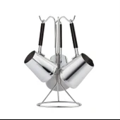 Nehir Everest Askı Standlı 4 Parça Çelik Cezve Seti thumbnail 2