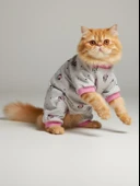 Pembe Minnie Kedi Uyku Seti | Penye Kedi Tulum ve Mini Yastık Takımı | Pamuklu | Tüy Dökülmesini Azaltır | thumbnail 8