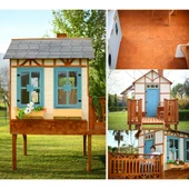 MANDU Ahşap Yerden Yüksek Ağaç Oyun Evi thumbnail 7