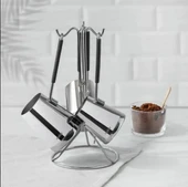 Nehir Everest Askı Standlı 4 Parça Çelik Cezve Seti thumbnail 1