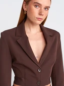 60760 DİLVİN TOKA DETAYLI CROP BLAZER CEKET thumbnail 12