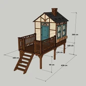MANDU Ahşap Yerden Yüksek Ağaç Oyun Evi thumbnail 8