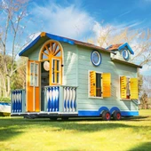 MANDU Ahşap Çocuk Tinyhouse Oyun Evi thumbnail 1