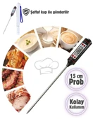 Siyah Renk Dijital Gıda Yemek Termometresi Yemek Isı Ölçer thumbnail 1