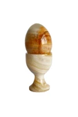 taru pasaj Bal Oniks Doğal Taş Yumurta ve Kadeh Seti – El Yapımı, Dekoratif Feng Shui Biblo, thumbnail 3