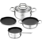 Jumbo Lyon 4 Parça Midi Çelik Tencere Seti thumbnail 2