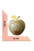 taru pasaj Oniks Doğal Taş Elma Biblo - 2'li Dekoratif Obje Seti | Şık ve Doğal Ev Aksesuarı thumbnail 3