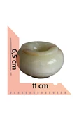 taru pasaj Doğal Oniks Taş Kapaklı Küllük – El Yapımı Dekoratif Taş Küllük 11x6,5 cm thumbnail 1