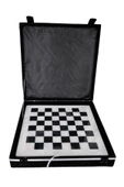 taru pasaj "El Yapımı Oniks Doğal Taş Satranç Takımı - Siyah Beyaz Şık Tasarım, Özel Hediye Kutulu thumbnail 6
