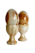 taru pasaj Bal Oniks Doğal Taş Yumurta ve Kadeh Seti – El Yapımı, Dekoratif Feng Shui Biblo, thumbnail 3